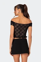 Edikted Addie Off Shoulder Lace Top