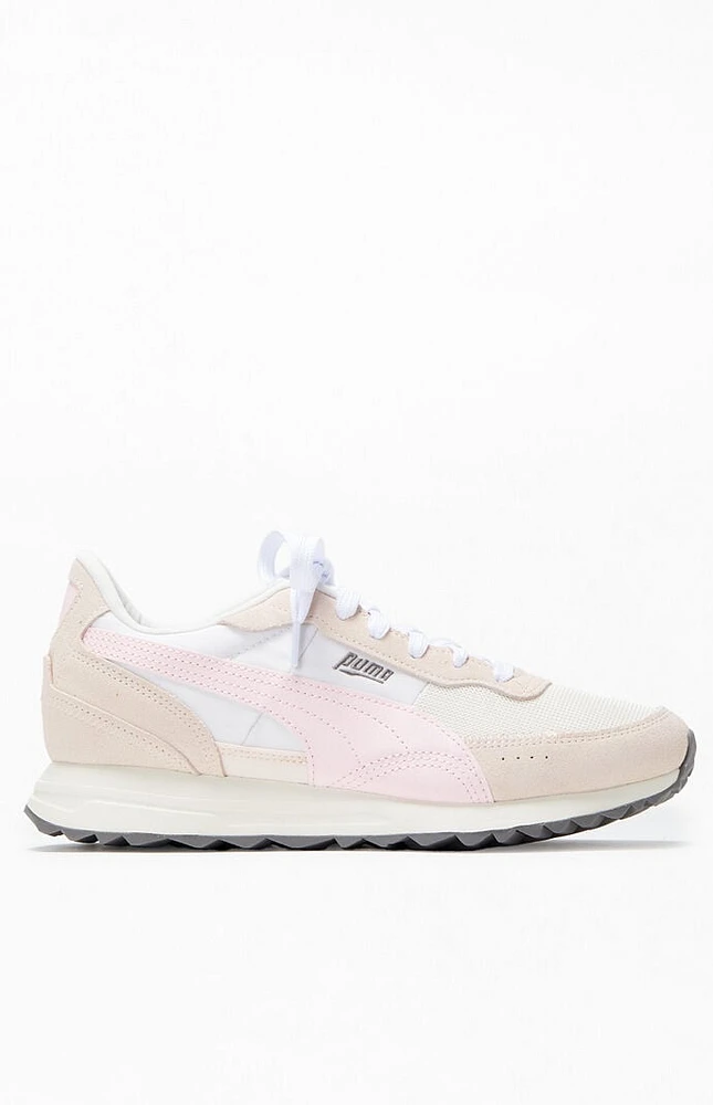 Puma Women's White & Pink Road Rider SD Sneakers