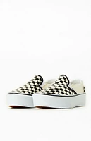 Vans Black & White Slip-On Platform Sneakers