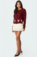 Edikted Rona Bow Knit Cardigan