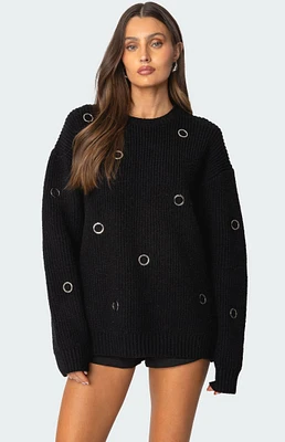 Edikted Ellia Grommet Oversized Sweater