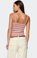 Edikted Adelia Striped Ruched Tank Top