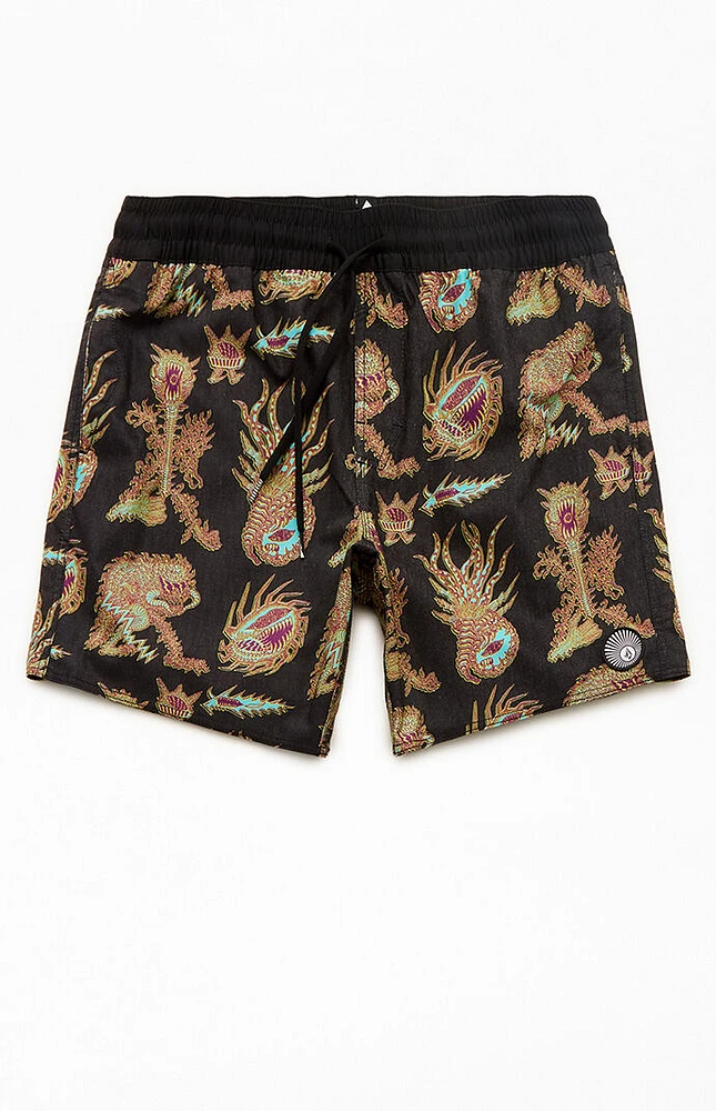 Volcom Eco Featured Artist Tetsunori 7" Swim Trunks