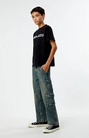 PacSun Kids Tinted Indigo Baggy Cargo Jeans