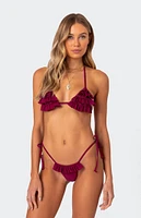 Edikted Joelle Ruffled Triangle Bikini Top