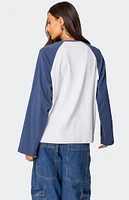 Edikted Oversized Raglan Long Sleeve T-Shirt