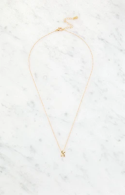 LA Hearts K Initial 14K Gold Plated Necklace