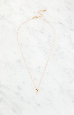 LA Hearts K Initial 14K Gold Plated Necklace