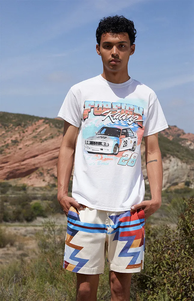 Pacsun Men's Foreign Racing T-Shirt in White - Size XL