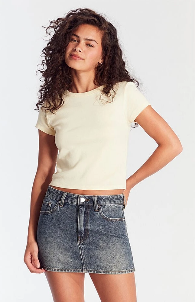 Pacsun Dark Indigo Mid Rise Denim Mini Skirt