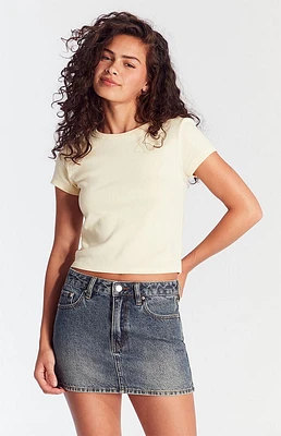 PacSun Dark Indigo Mid Rise Denim Mini Skirt