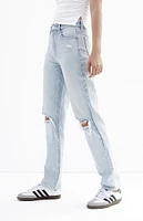 PacSun Light Indigo Distressed Dad Jeans