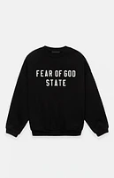 Fear of God Essentials Black Heavy Crew Neck Sweatshirt