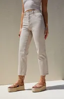 Eco Tan High Waisted Straight Leg Jeans