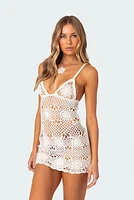 Edikted Raleigh Crochet Mini Dress