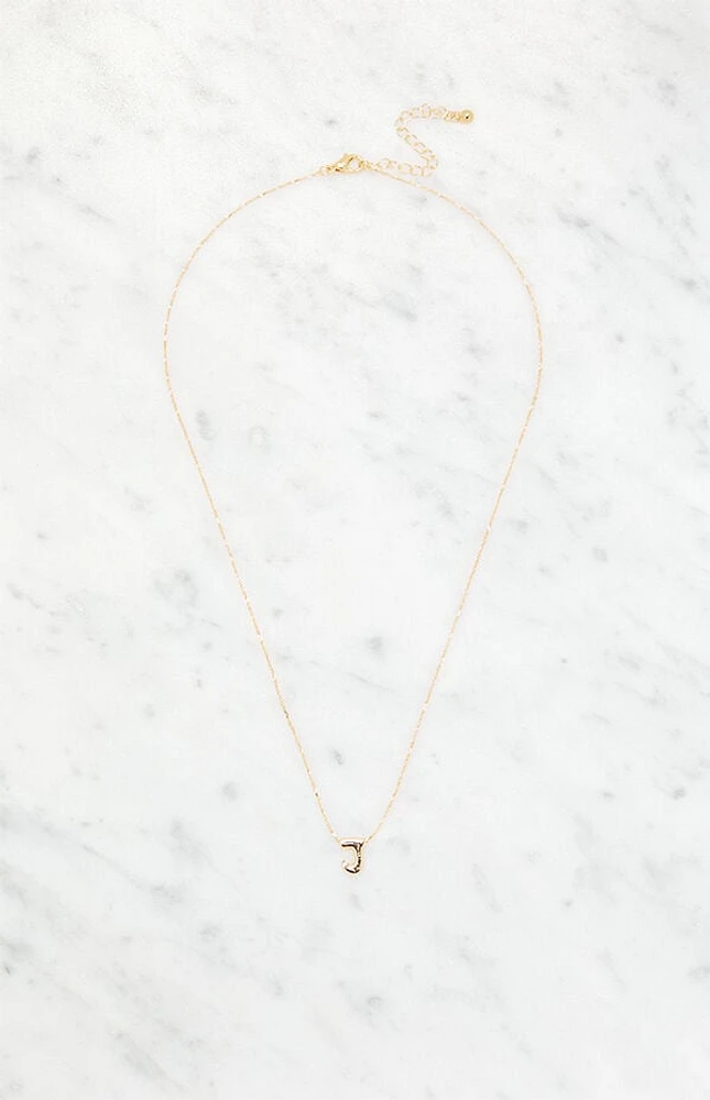 LA Hearts J Initial 14K Gold Plated Necklace