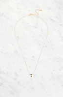 LA Hearts J Initial 14K Gold Plated Necklace