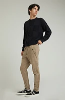 PacSun Brown Zipper Slim Cargo Pants