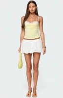 Edikted Linnea Layered Contrast Lacey Bra Top