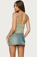 Edikted Embroidered Button Up Tank Top