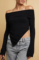 Beverly and Beck Fernanda Asymmetrical Off-The-Shoulder Sweater