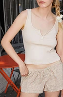 John Galt Light Pink Dalis Cropped Tank Top