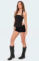 Edikted Buckle Strap Open Back Top