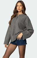 Edikted Montana Oversized Button Sweater