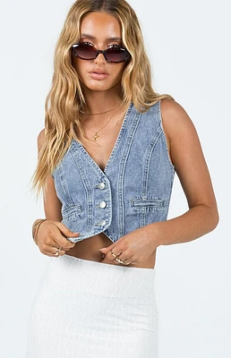 Princess Polly Burrows Denim Vest