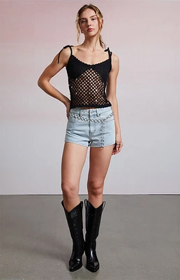 Third Charm Nathalia Charmed Crochet Tank Top