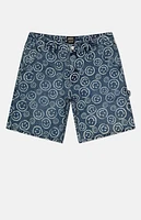 WeSC America Inc Smiley AOP Denim Carpenter Baggy Shorts