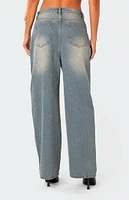 Braya Washed Low Rise Baggy Jeans