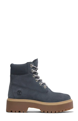 Timberland Women's Dark Blue Nubuck Stone Street 6inch Lace-Up Waterproof Boots