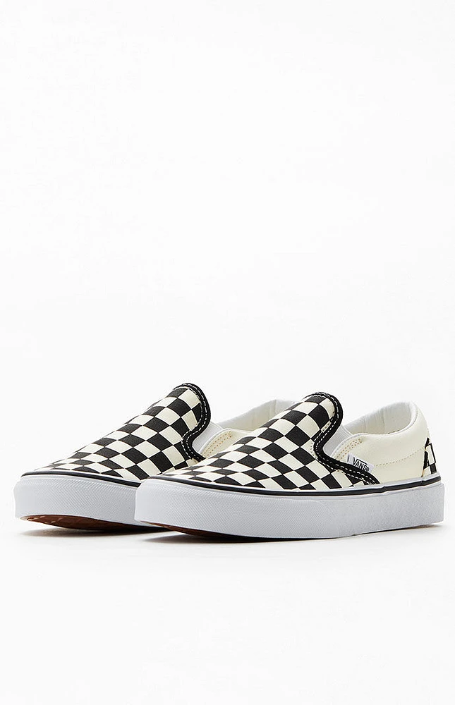 Vans Classic Checkerboard White & Black Slip-On Shoes