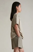 Fear of God Essentials Kids Homestead Heather Fleece Soccer Sweat Shorts
