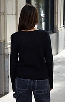 John Galt Black Basic Relaxed Sweater