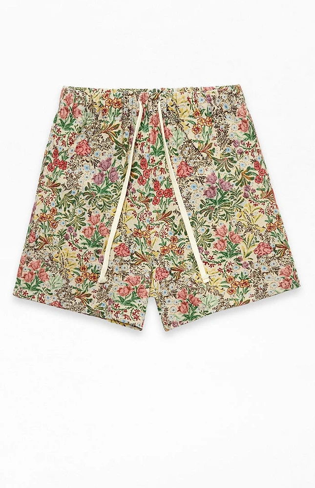 PacSun Tan Floral Tapestry Shorts