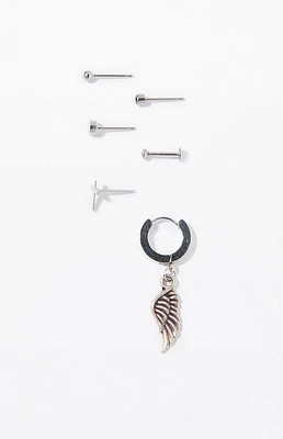 Pacsun 6 Piece Silver Mixed Earrings
