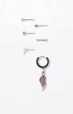 PacSun 6 Piece Silver Mixed Earrings