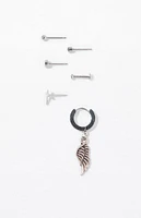 PacSun 6 Piece Silver Mixed Earrings