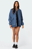 Edikted Sophie Oversized Washed Denim Coat