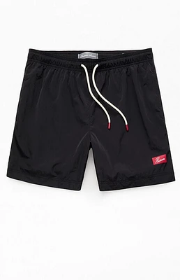 Pacsun Black Solid 6.5" Swim Trunks