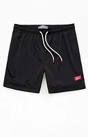 Pacsun Black Solid 6.5" Swim Trunks