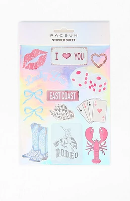 LA Hearts Cowboy Girl Sticker Sheet Pack