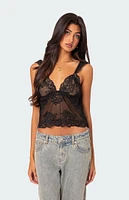 Edikted Jasmine Sheer Lace Top