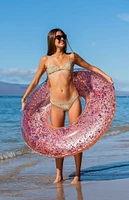 PoolCandy Inflatable 48" Rose Gold Glitter Pool Tube