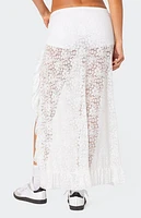 Edikted Ruffled Sheer Lace Maxi Skort