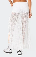 Edikted Ruffled Sheer Lace Maxi Skort