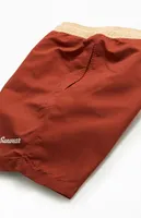 PacSun Maroon Colorblock 6.5" Swim Trunks