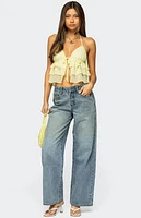 Edikted Zephi Split Front Ruffled Top